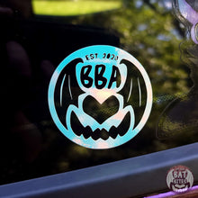 Load image into Gallery viewer, Holographic Glow in the Dark BBA Logo Vinyl Decal
